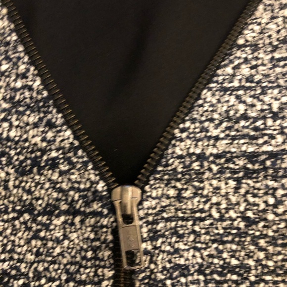 THEORY SAYIDRES 8 Mini Tweed Pleated Front Dress Exposed Zipper Impeccable - Picture 7 of 8